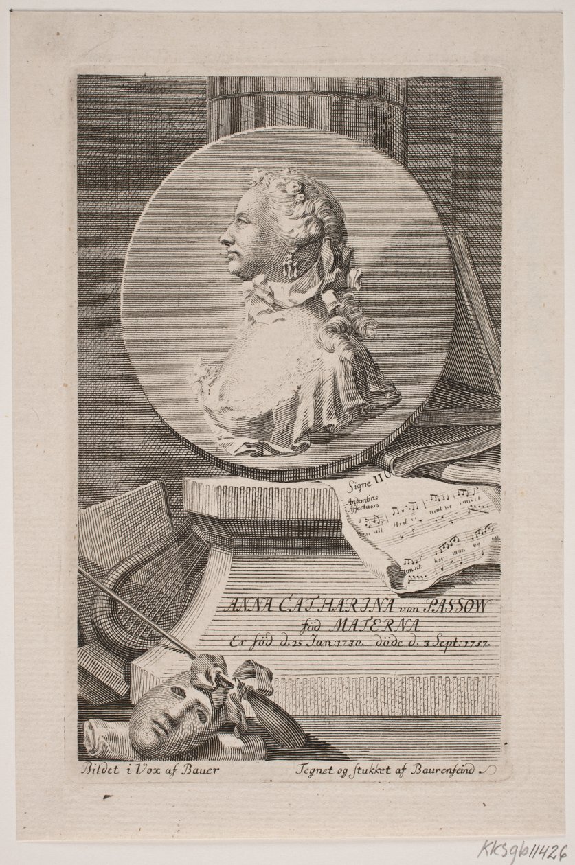 Skuespillerinnen Anna Catharina von Passow av Georg Vilhelm Baurenfeind