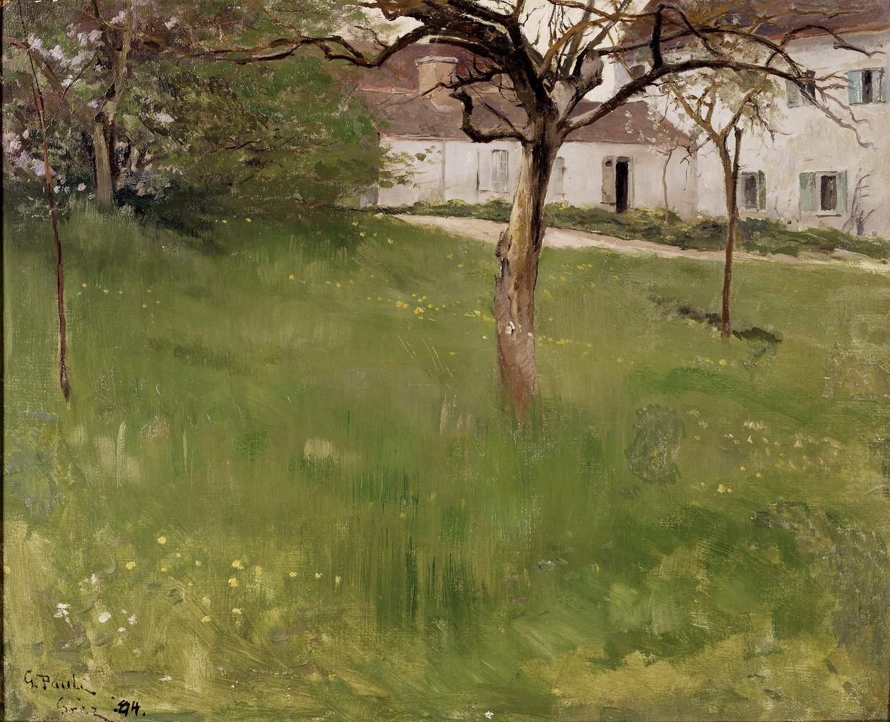 En hage i Grez, 1884 av Georg Vilhelm Pauli