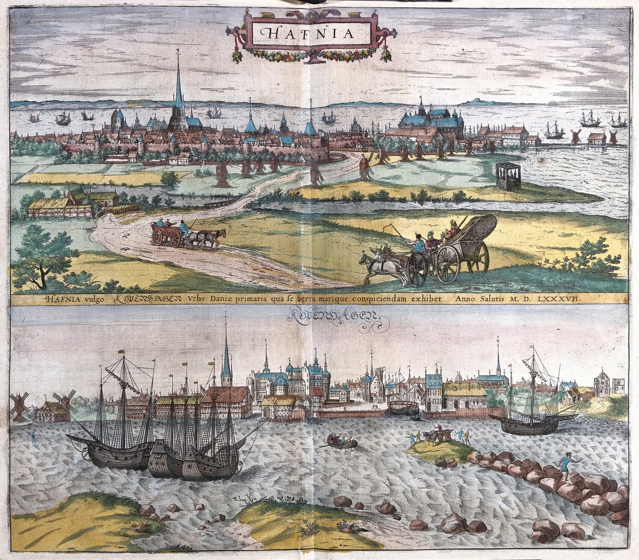 København, illustrasjon fra av Georg Braun und Franz Hogenberg