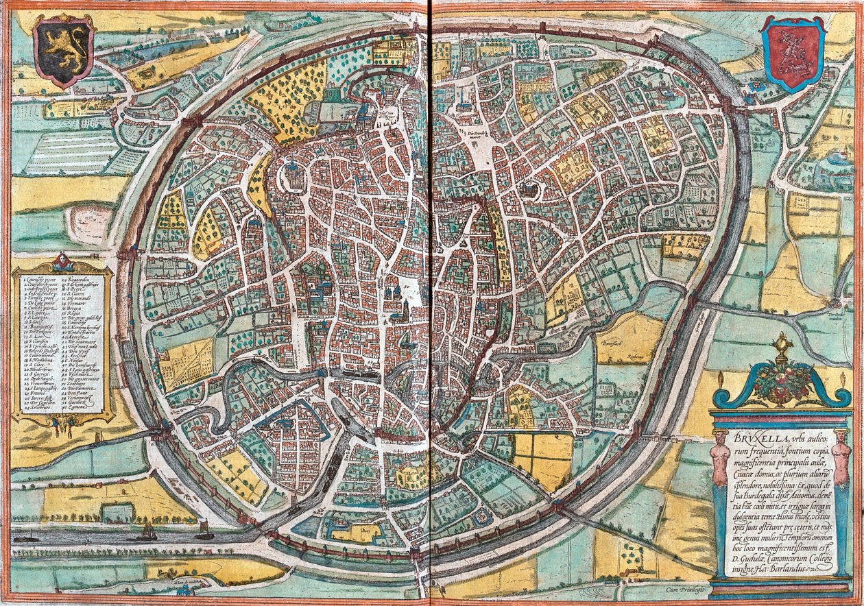 Brussel, Belgia av Georg and Hogenberg Franz (1535-90) Braun