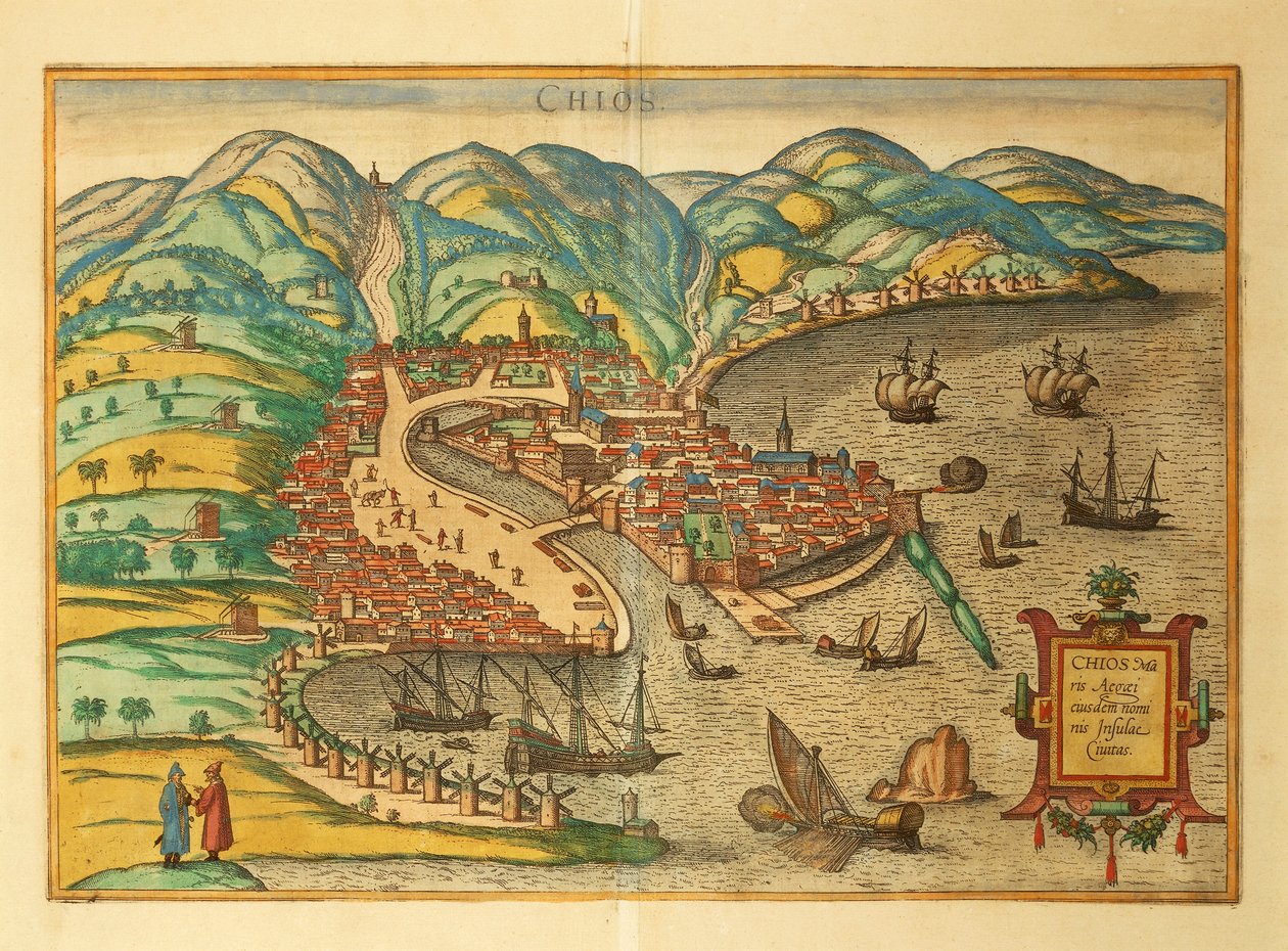 Chios fra Cities of the World av Georg Braun av Georg Braun and Hogenberg Franz