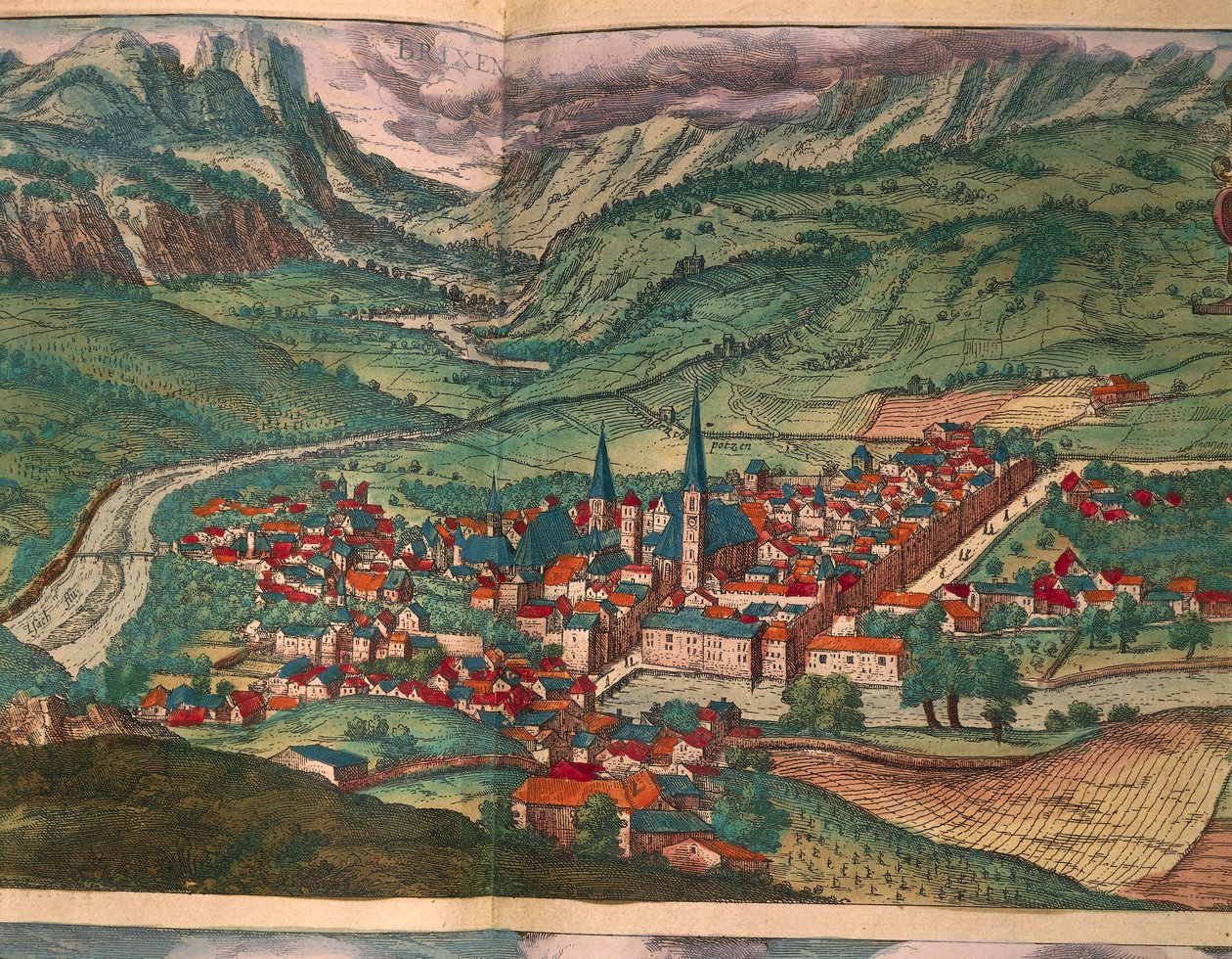 City of Bressanone, fra Cities of the World av Georg Braun av Georg Braun and Hogenberg Franz