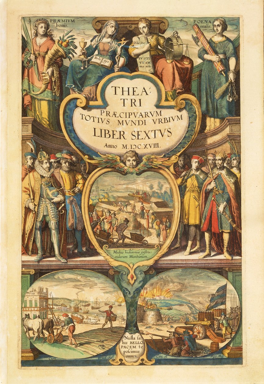 Frontispice av bind VI, fra Civitates Orbis Terrarum av Georg Braun av Georg Braun and Hogenberg Franz