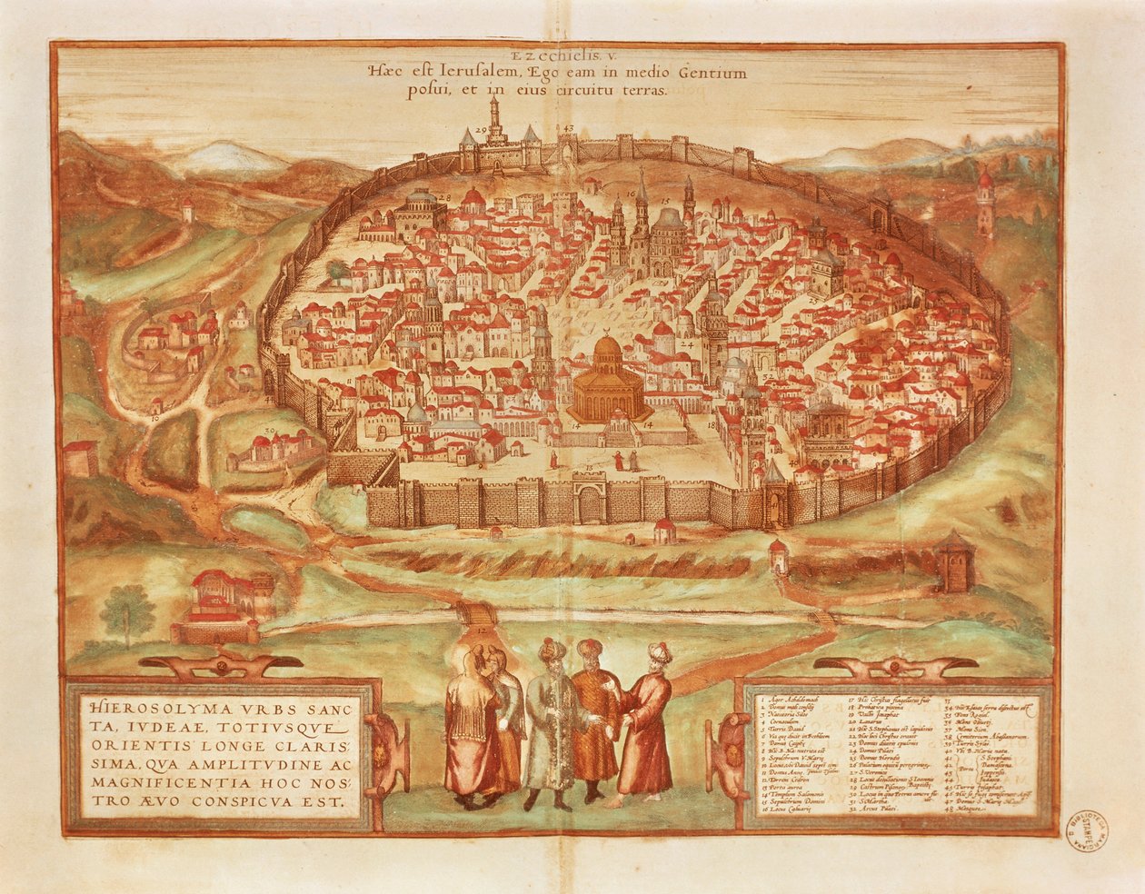 Jerusalem fra Cities of the World av Georg Braun av Georg Braun and Hogenberg Franz