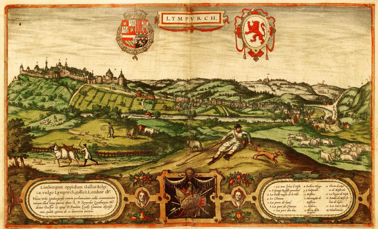 Limburg, Nederland av Georg and Hogenberg Franz (1535-90) Braun