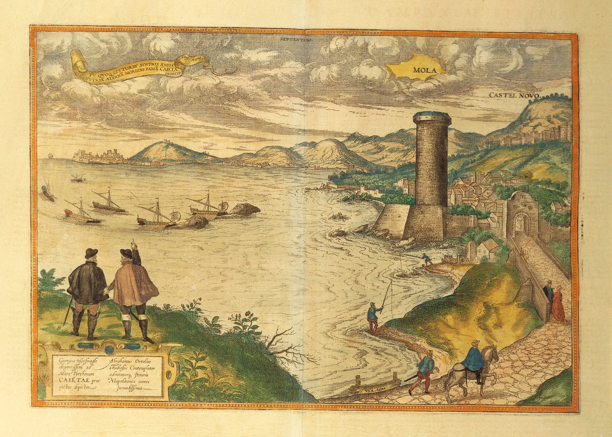 Kart over Mola di Bari, Apulia-regionen fra World Cities av Georg Braun av Georg Braun and Hogenberg Franz