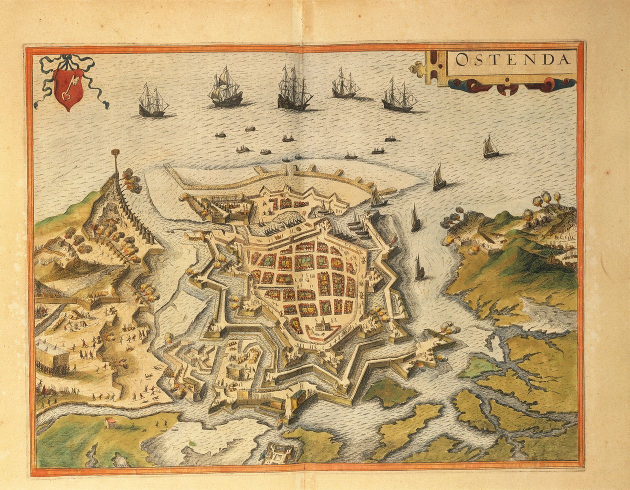Kart over Vis fra verdenskart av Georg Braun av Georg Braun and Hogenberg Franz