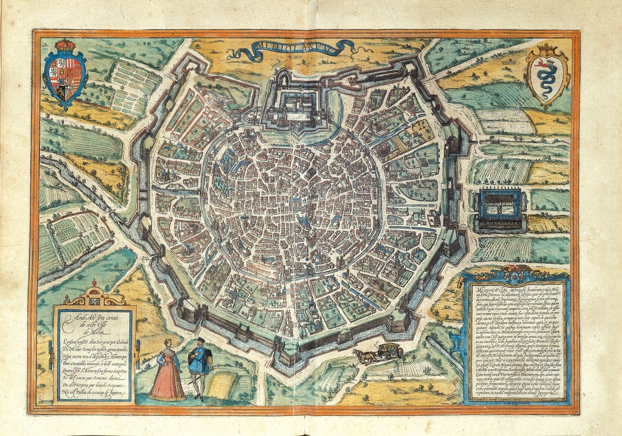 Milan fra Cities of the World av Georg Braun av Georg Braun and Hogenberg Franz