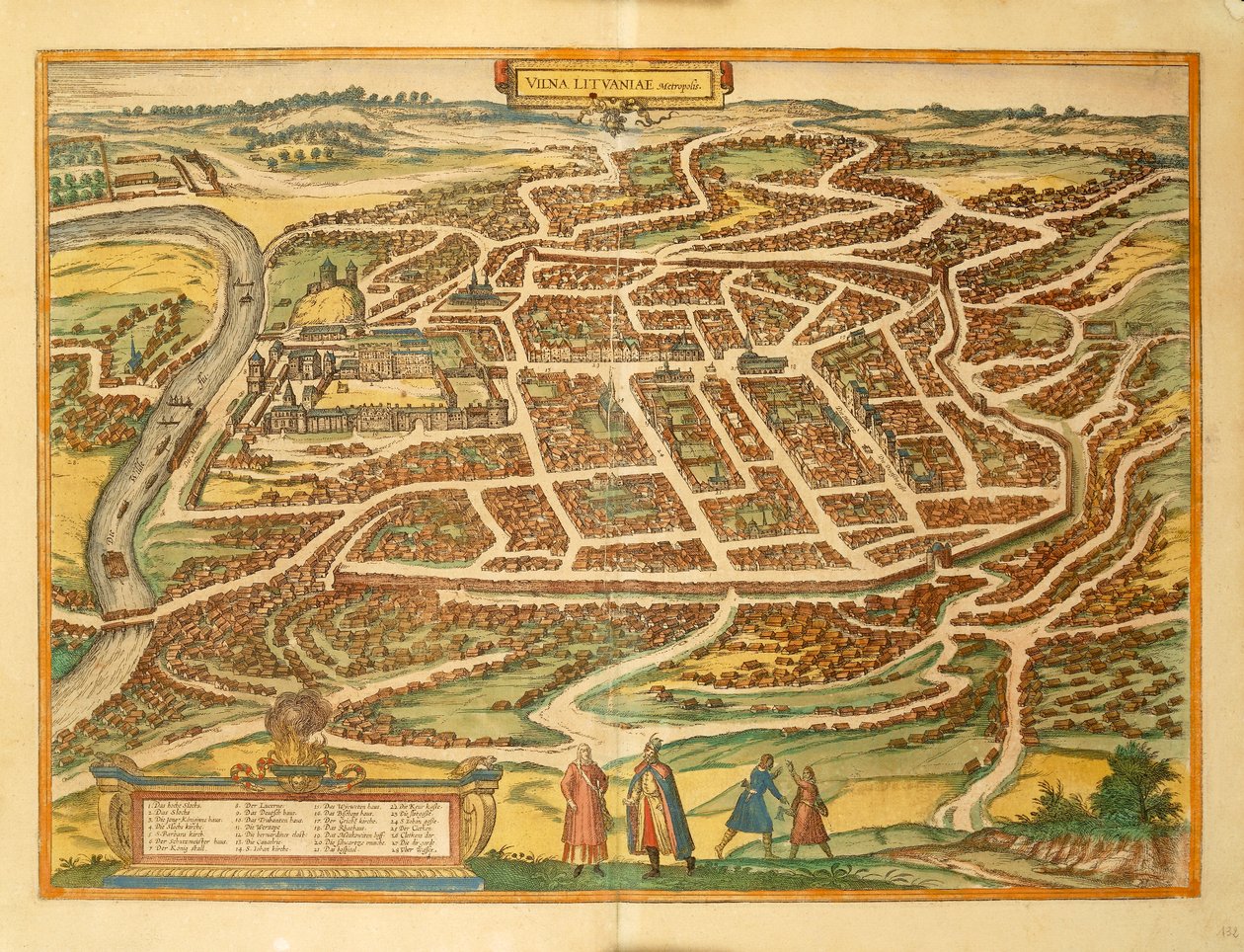 Vilnius fra World Cities av Georg Braun av Georg Braun and Hogenberg Franz