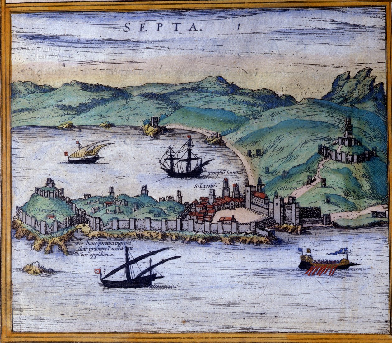 Ceuta, Marokko, fra Atlas "World Cities" av Braun og Hogenberg av Georg Braun and Hogenberg Franz