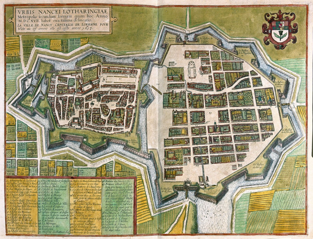 Nancy, Frankrike (gravering av Georg Braun and Hogenberg Franz