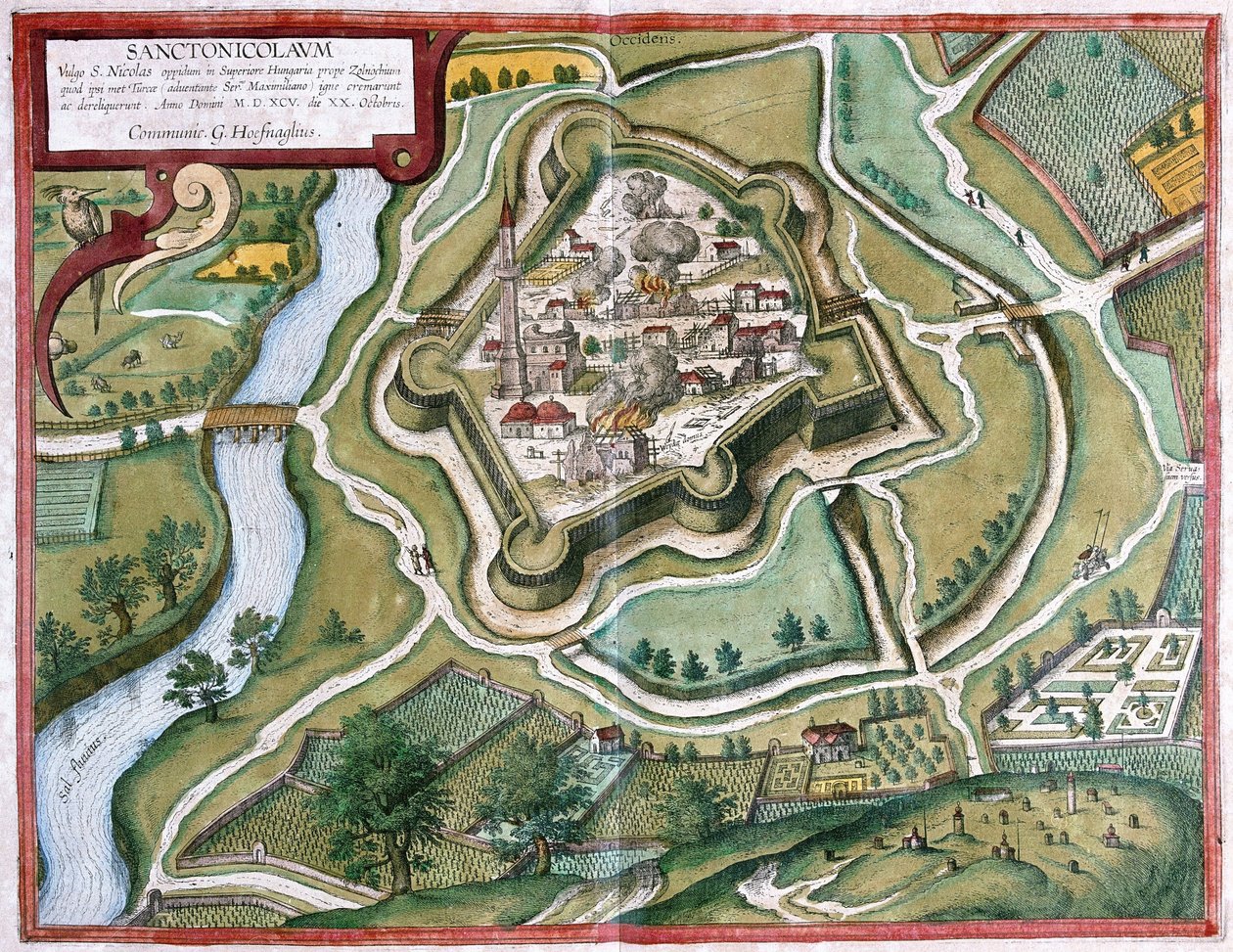 Torokszentmiklos, Ungarn (gravering av Georg Braun and Hogenberg Franz