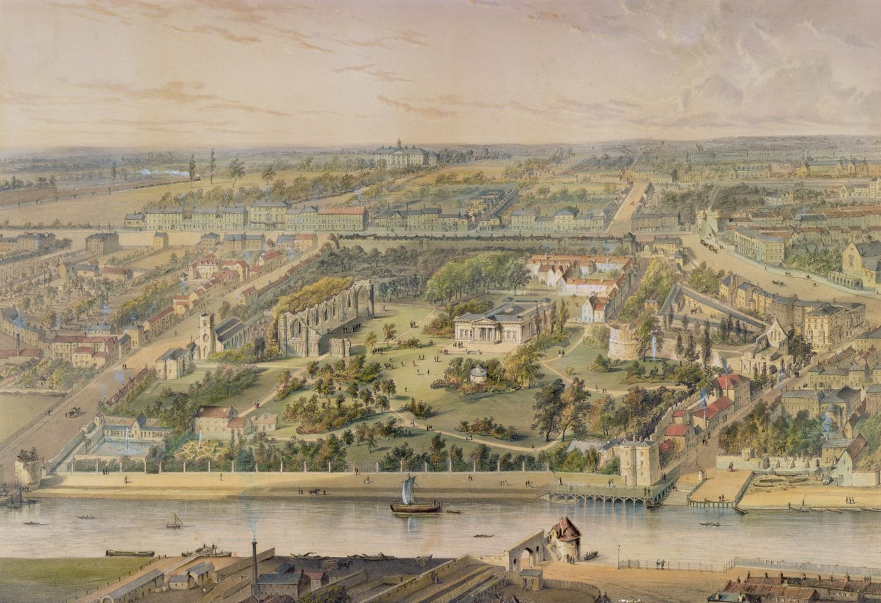 Utsikt over York (litografi med håndfarging) av George Adolphus Storey