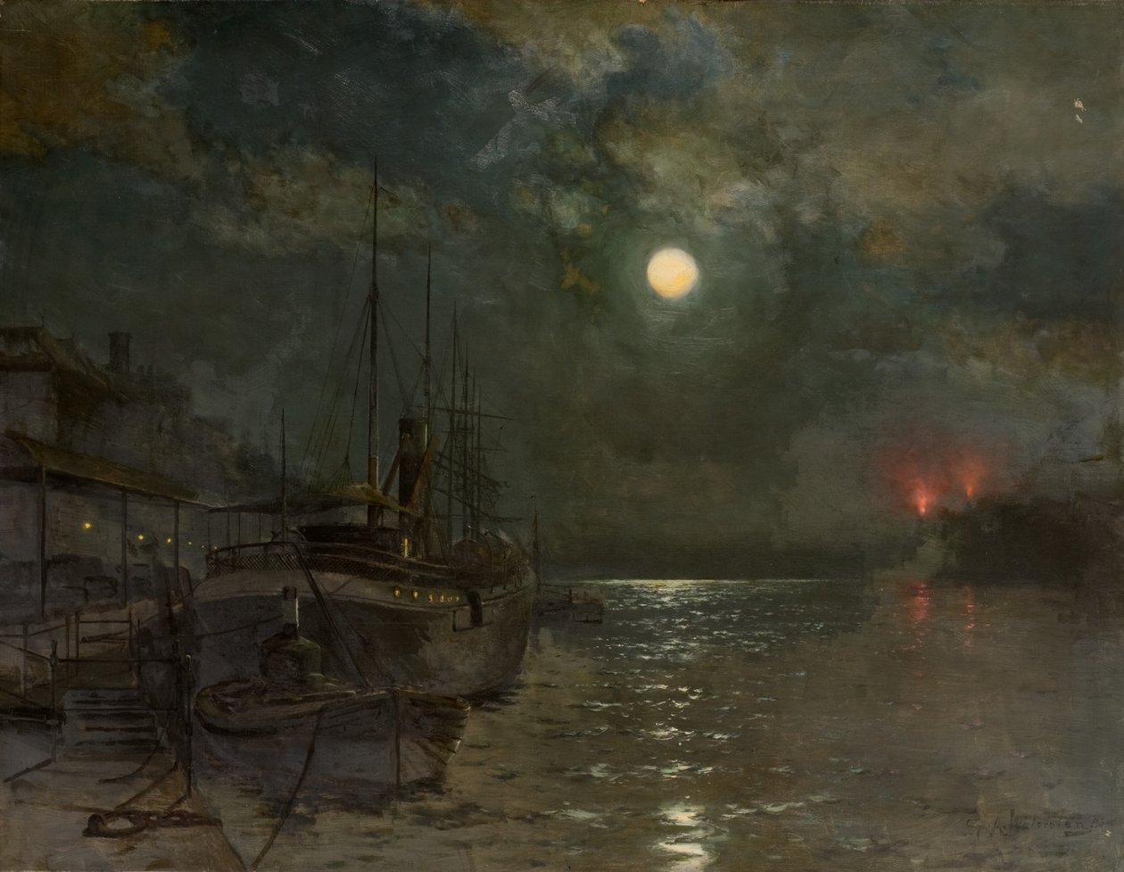 Måneskinn på Tyne av George Anthony Waterston