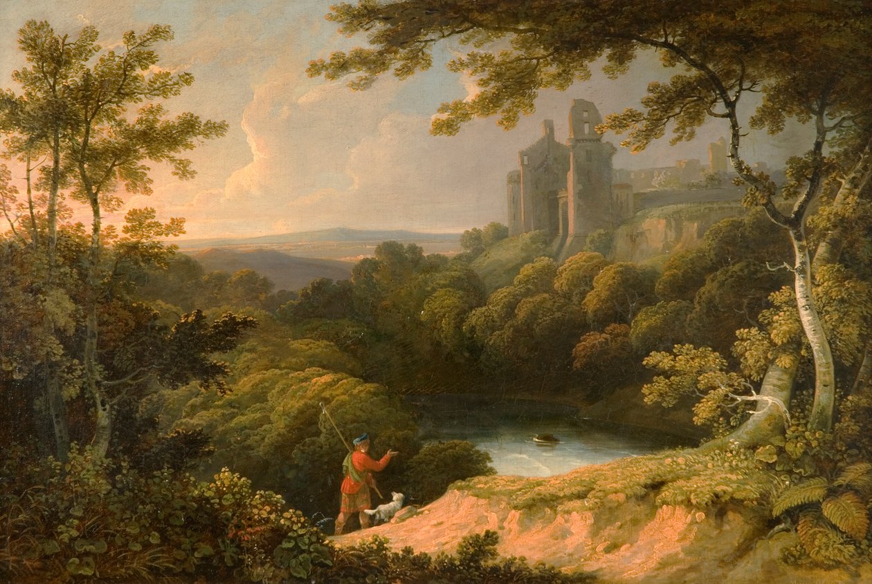 Ruinene av Rosslyn Castle, Midlothian, 1810 av George Arnald