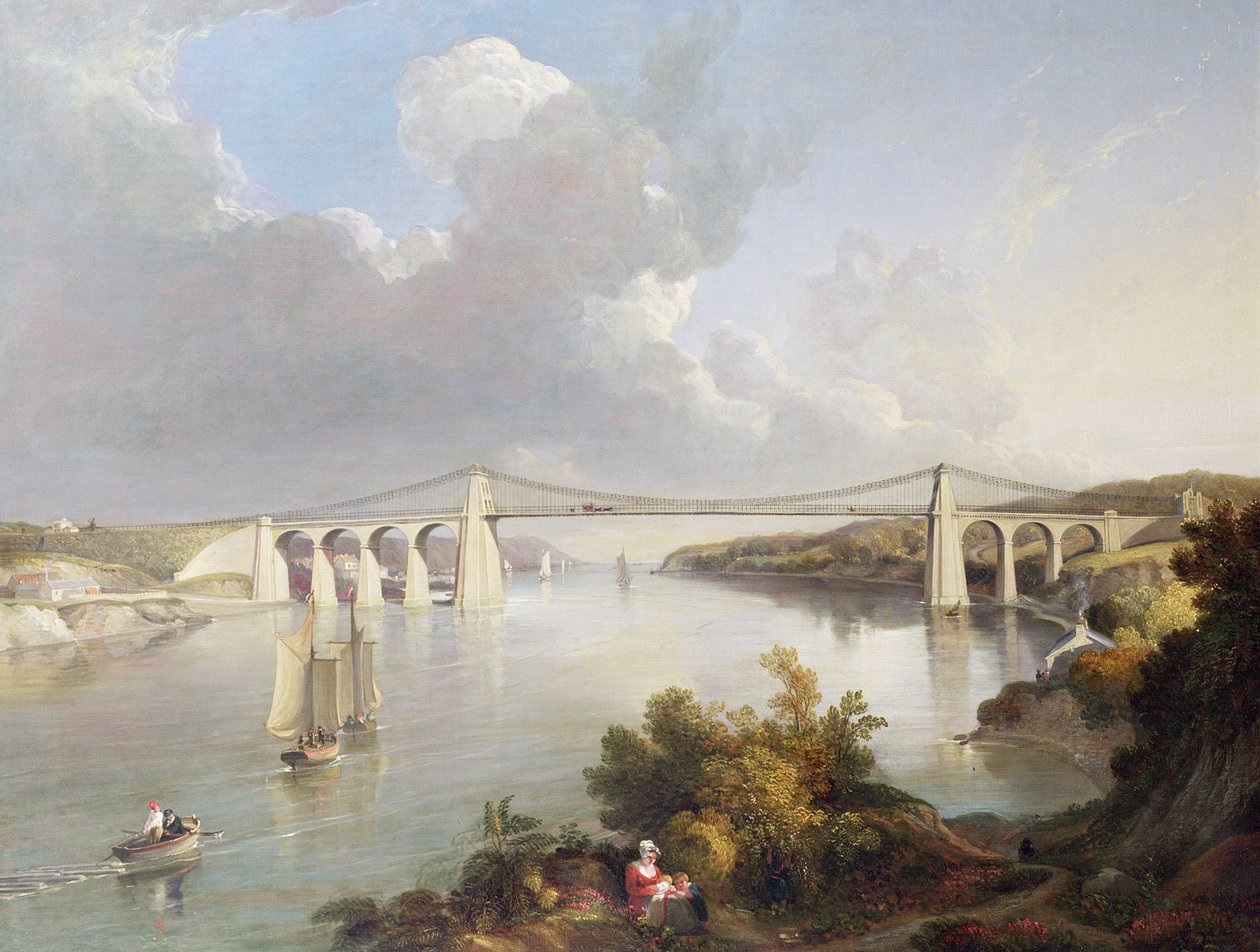 Menai-broen, Nord-Wales av George Arnald
