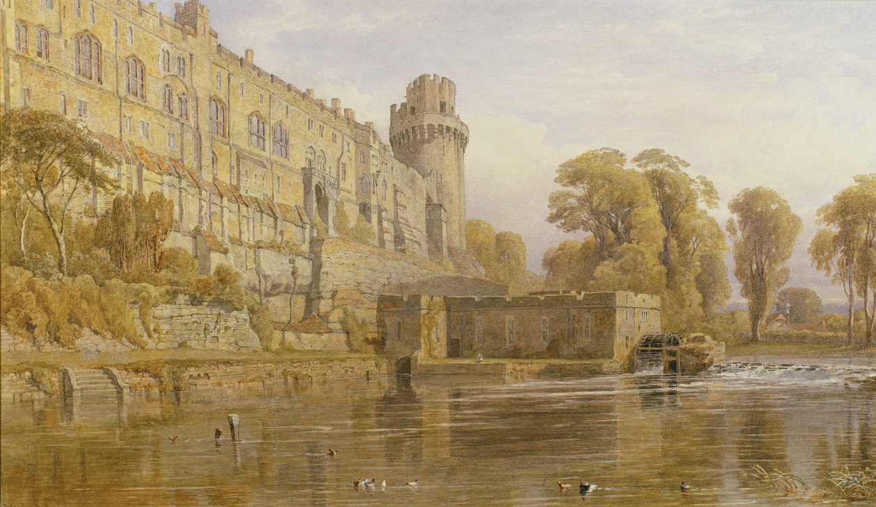 Warwick Castle fra Avon av George Arthur Fripp