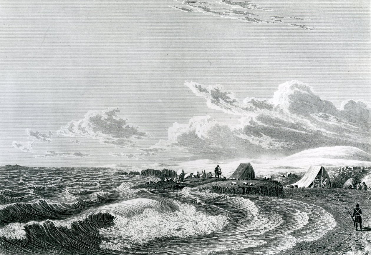 Franklins ekspedisjon slo leir ved Point Turnagain, 1821 av George Back