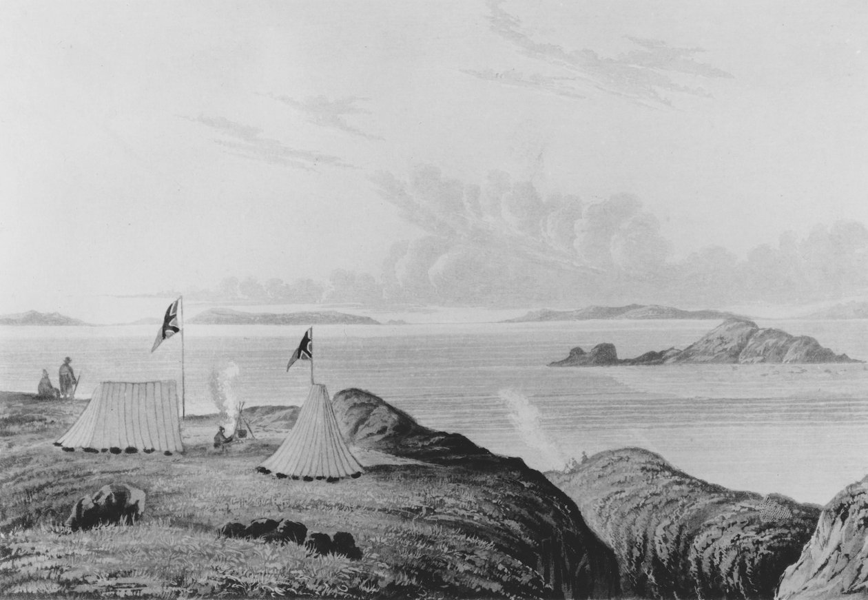 Utsikt over Polhavet fra munningen av Copper Mine River ved midnatt, 1821 av George Back