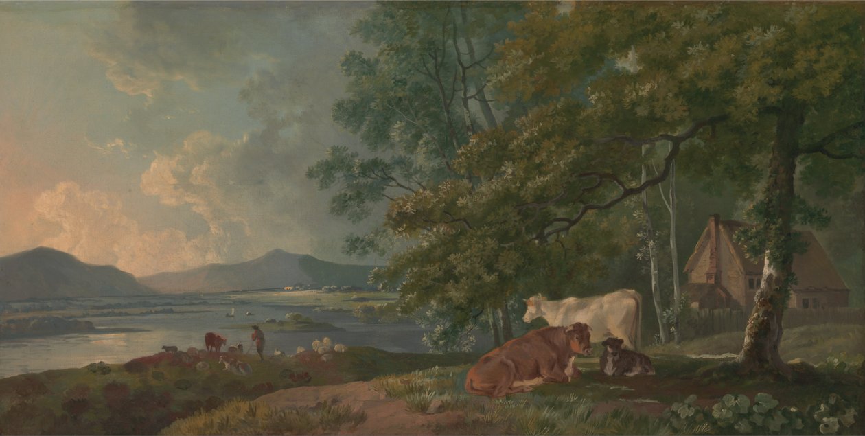 Morgen- Landskap med storfe av George Barret