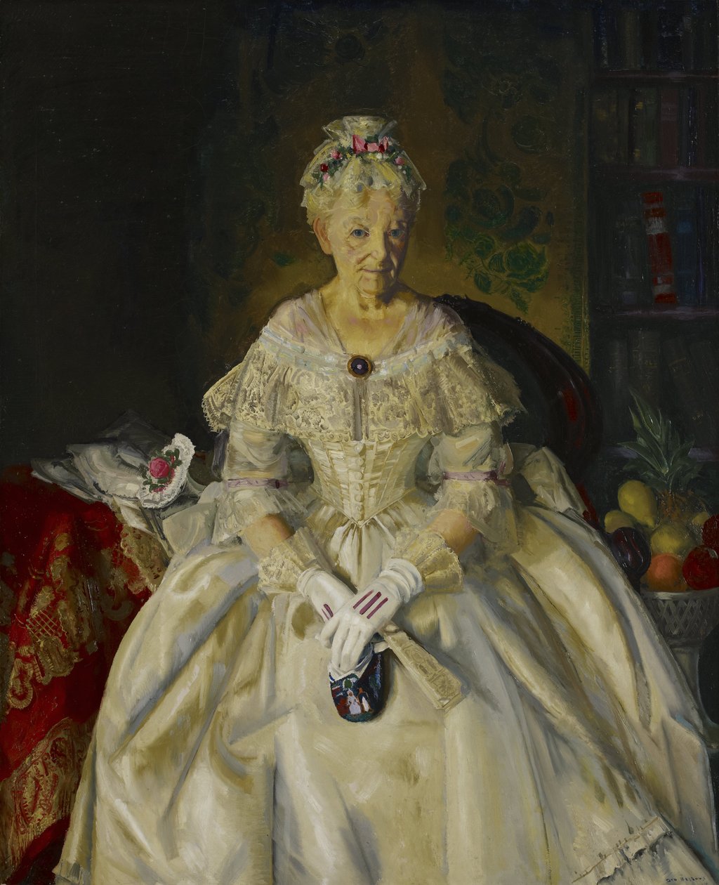 Fru T. i Cream Silk, No.2 av George Wesley Bellows