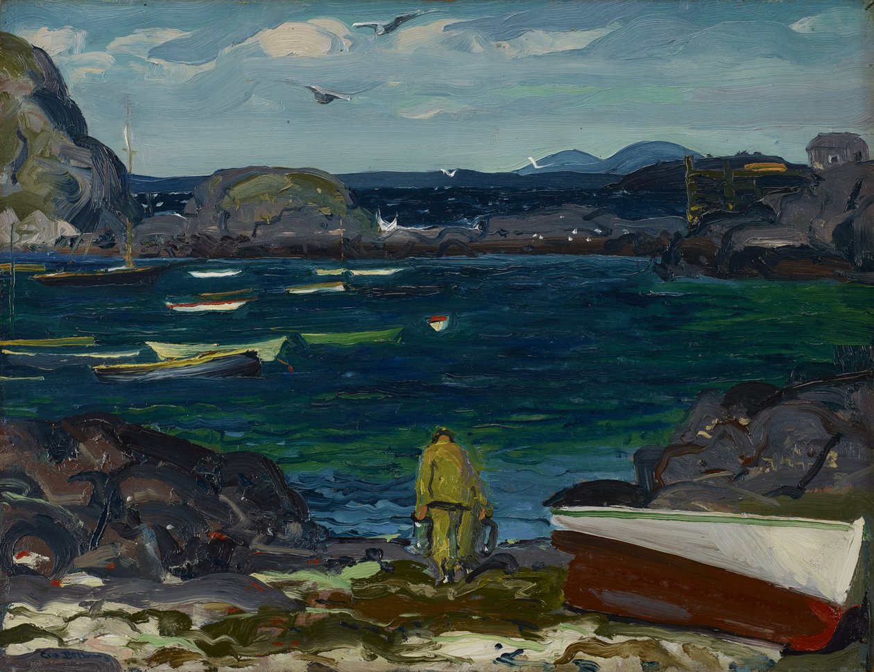 Havnen, Monhegan Coast, Maine av George Wesley Bellows