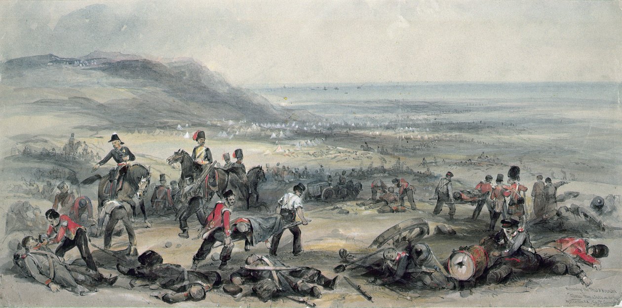 Fjerning av døde og sårede etter slaget ved Alma under Krim-krigen, 20. september, 1854 av George Bryant Campion
