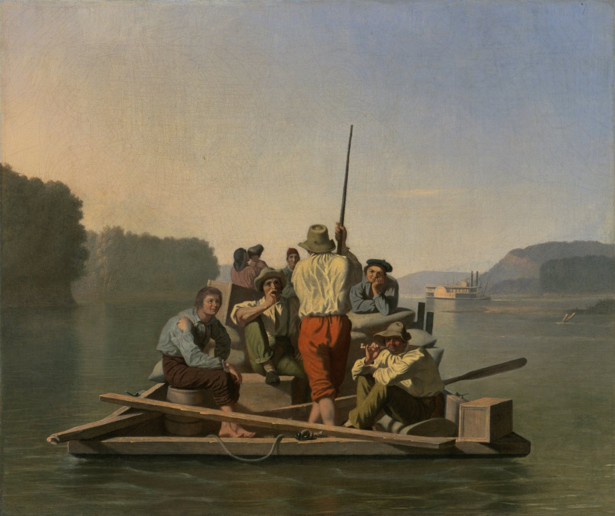 Lettere avlastning av en dampbåt bakken av George Caleb Bingham