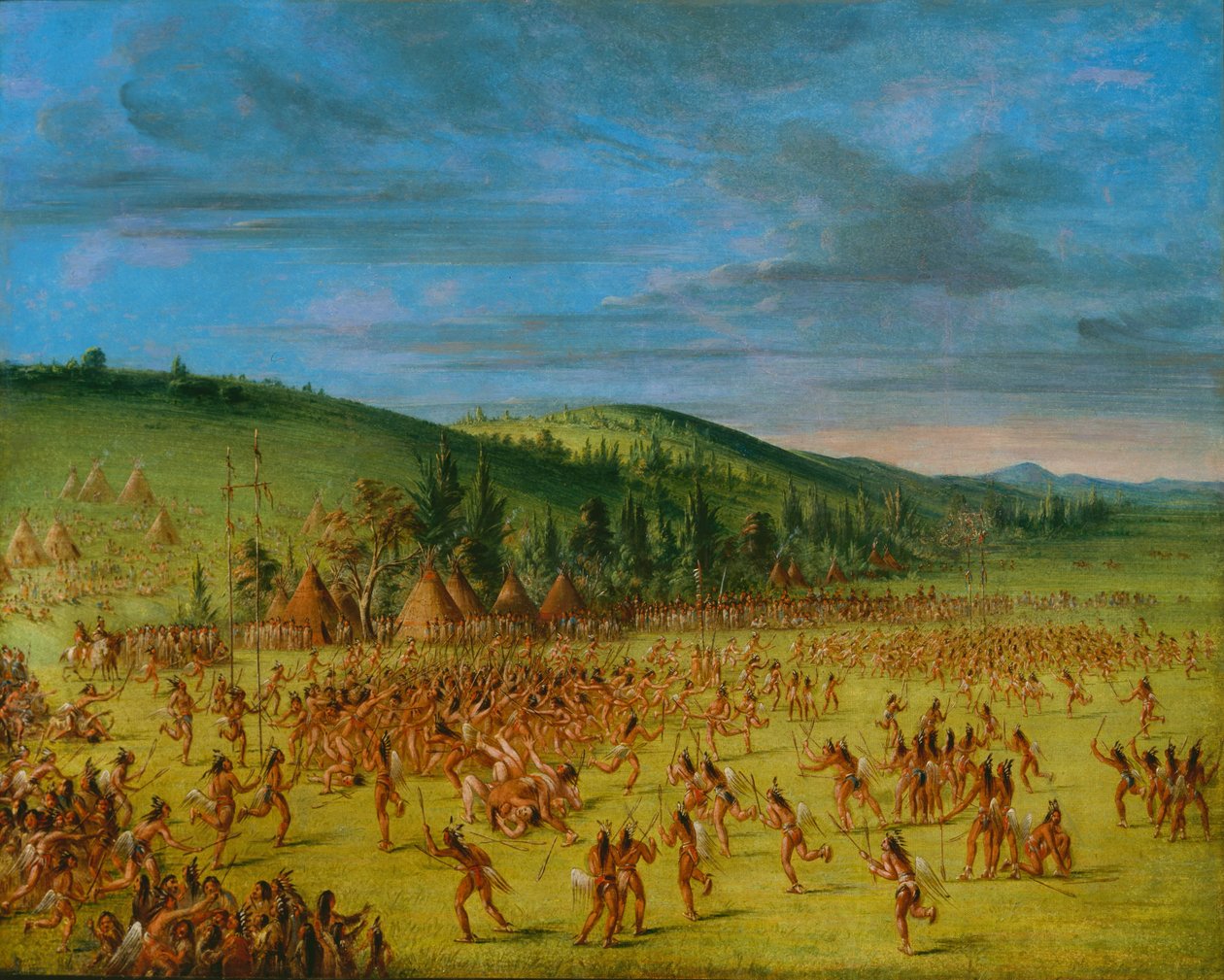 Ballspill av Choctaw-Ball Up av George Catlin