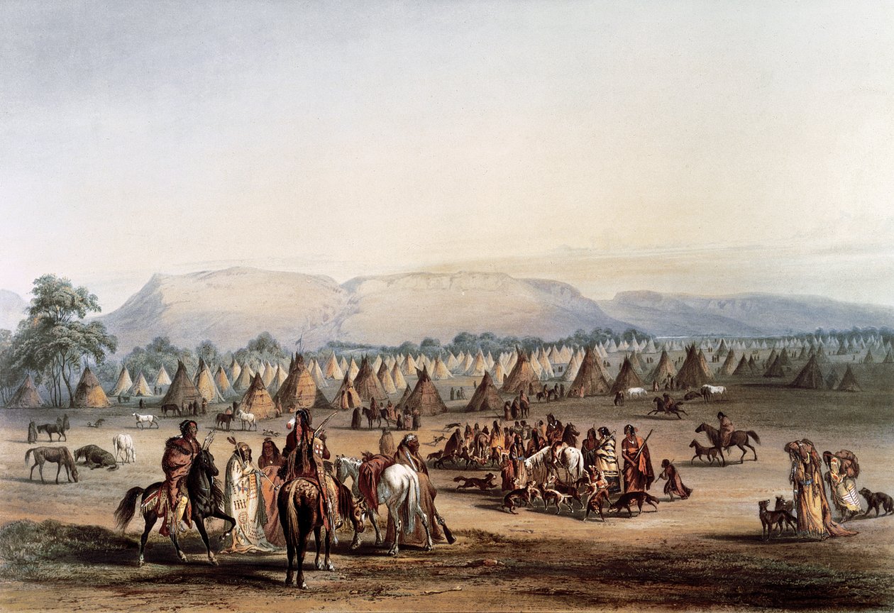 Leir av Piekann-indianere av George Catlin