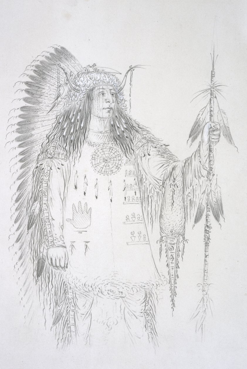 Mah-to-toh-pa (De fire bjørnene) 1852 av George Catlin