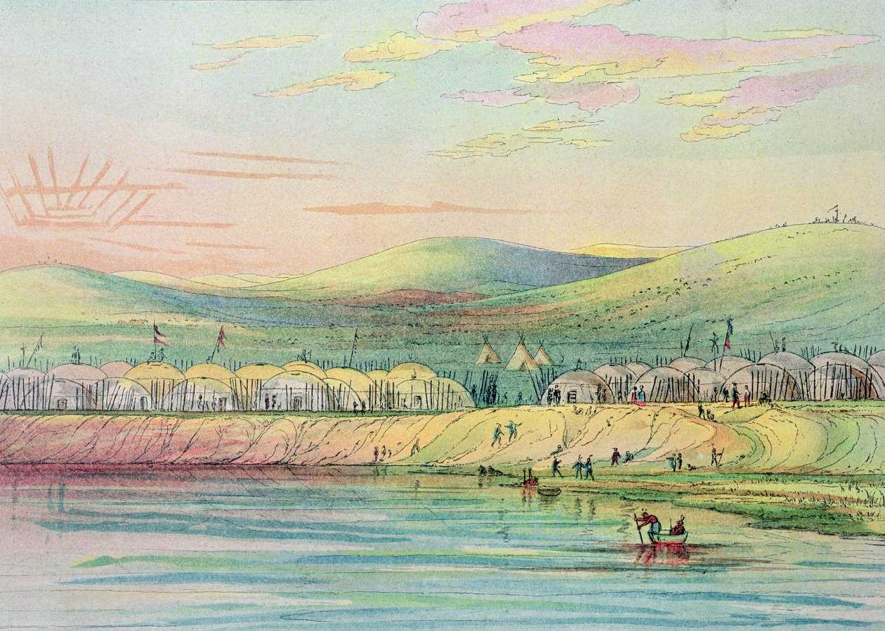 Riccaree landsby av George Catlin