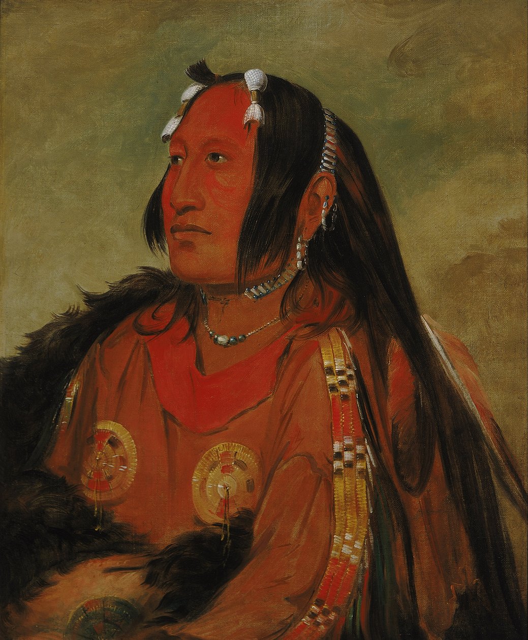 Wi-jún-jon, Pigeons Egg Head (The Light), en fremtredende ung kriger av George Catlin