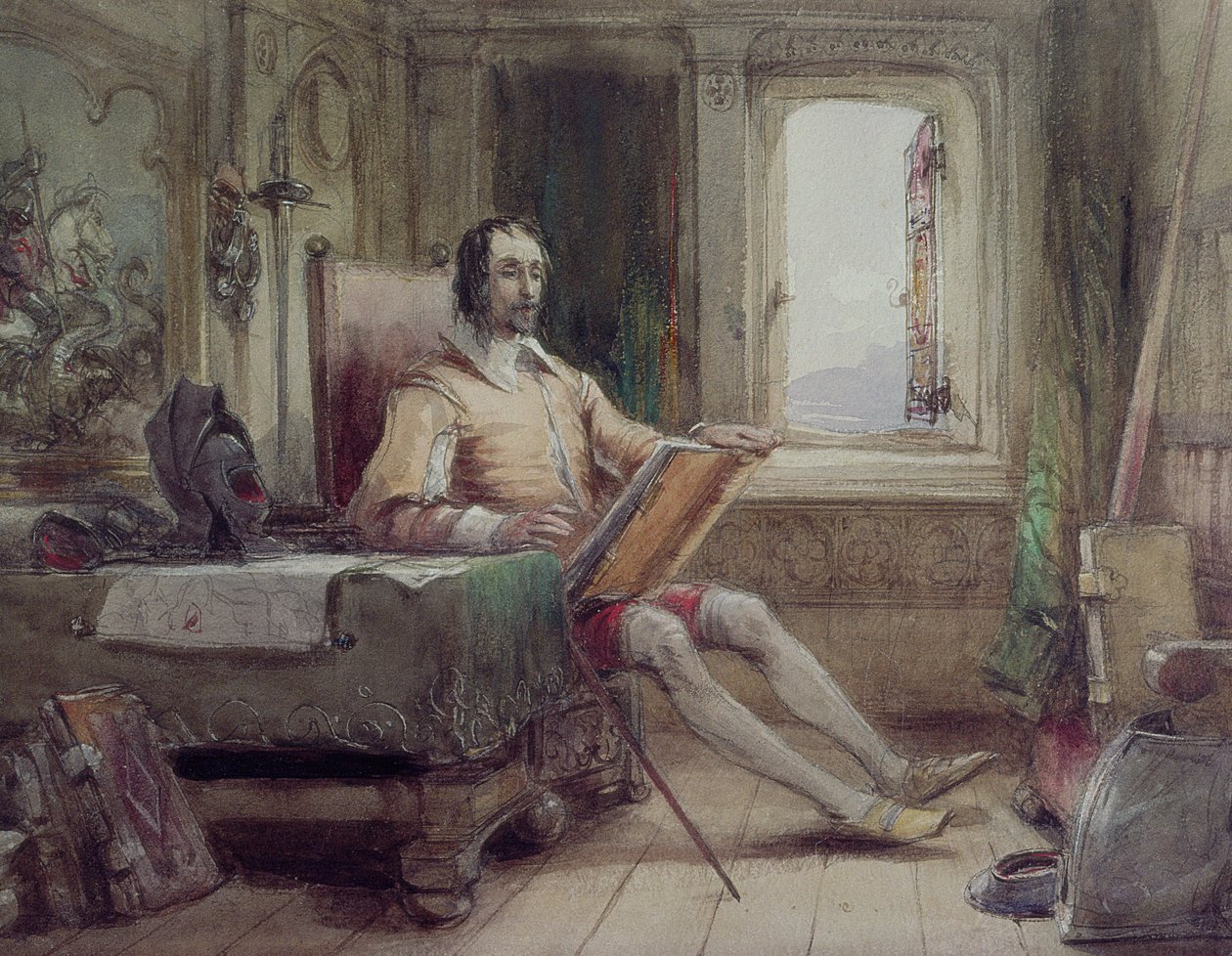 Don Quijote i sin studie av George Cattermole