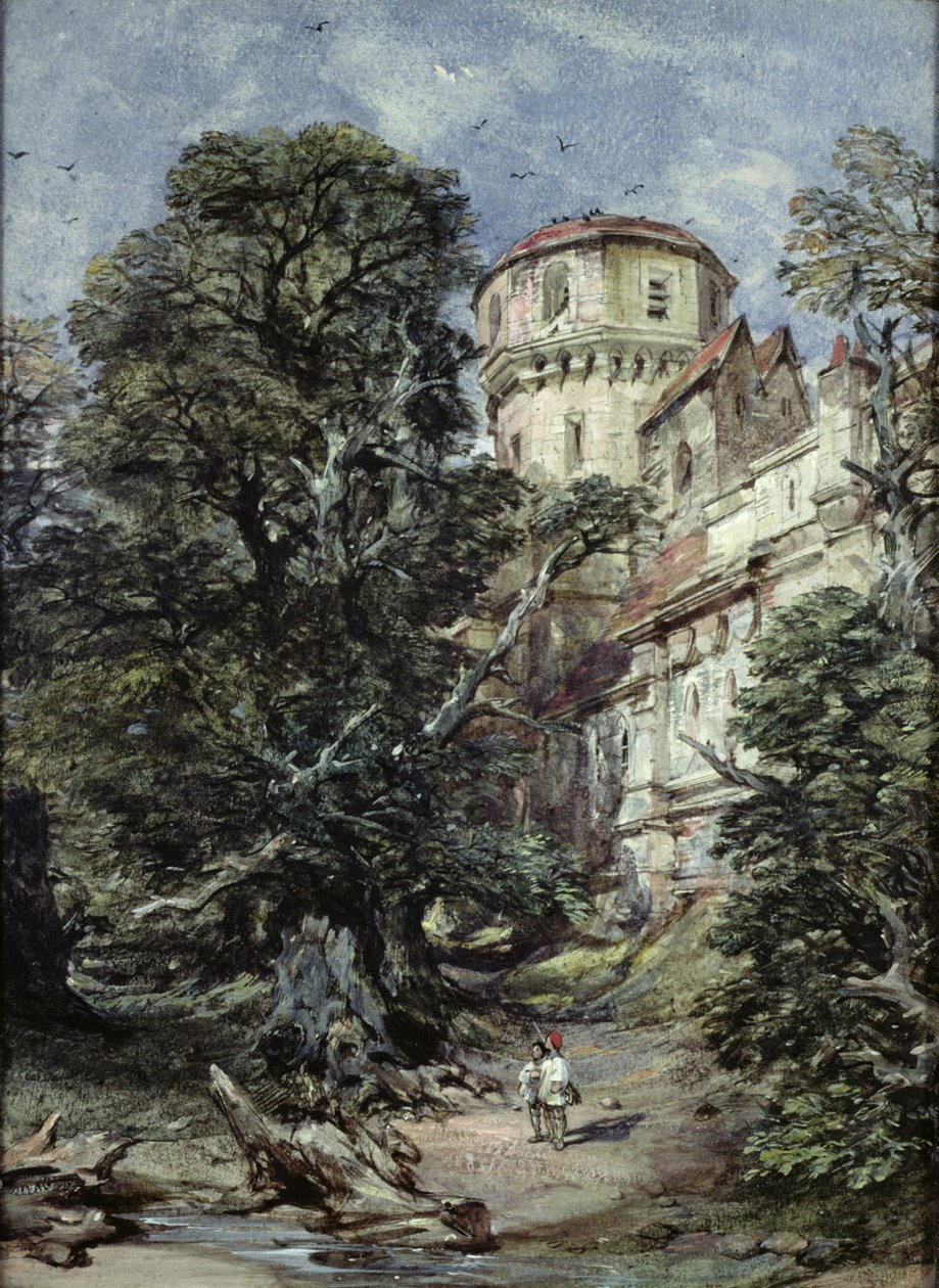Landskap, med slott og trær av George Cattermole