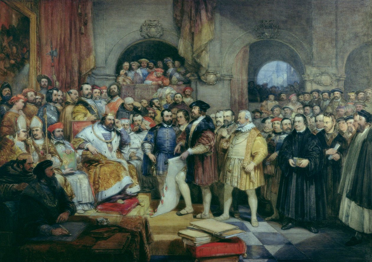 The Diet of Spires, 19. april 1529 (2nd Diet of Speyer) av George Cattermole