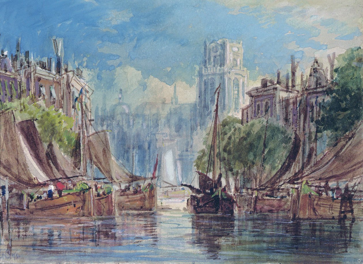 Utsikt over Rotterdam av George the Elder Chambers