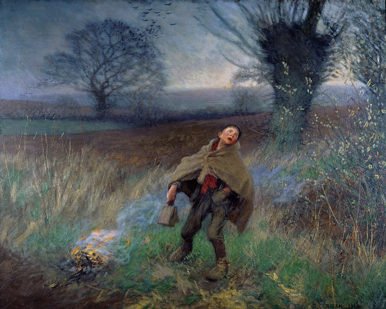 Fugleskremming, mars 1896 av George Clausen