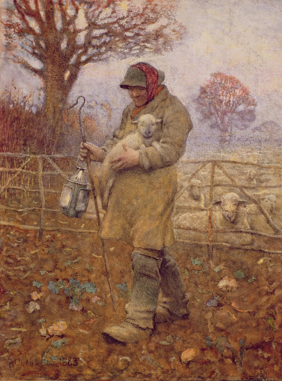 Hyrde med et lam, 1883 av George Clausen