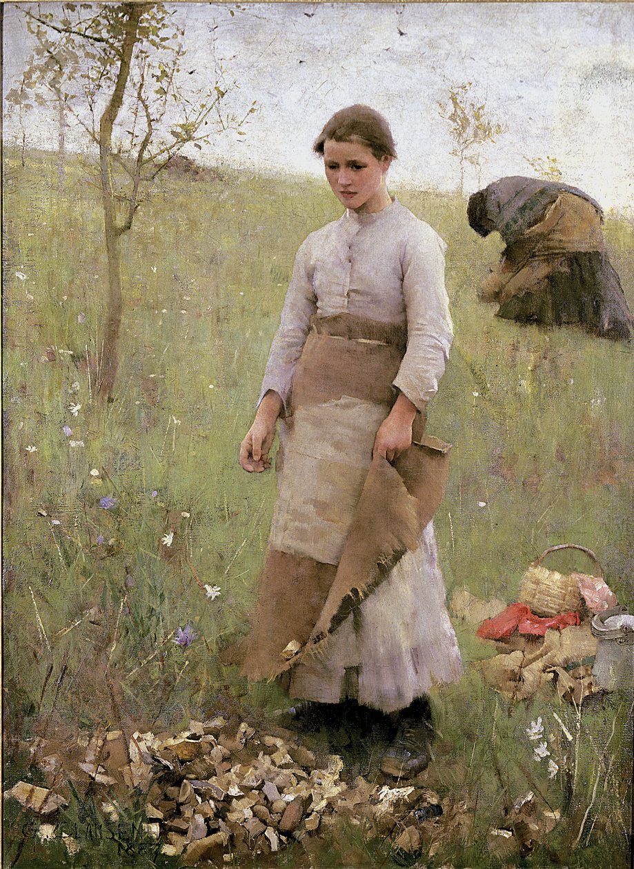 Steinplukkerne, 1887 av George Clausen