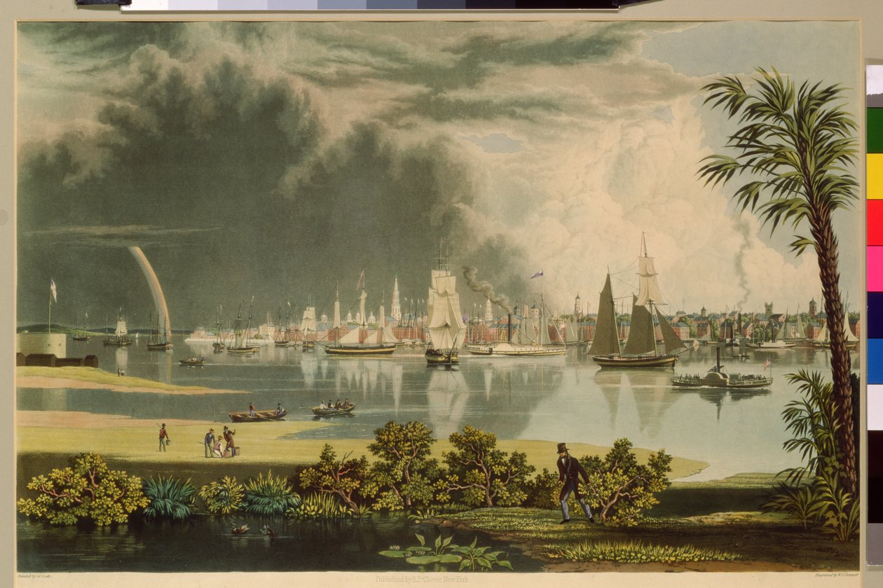 Byen Charleston, gravert av W.J. Bennett, 1838 av George Cooke