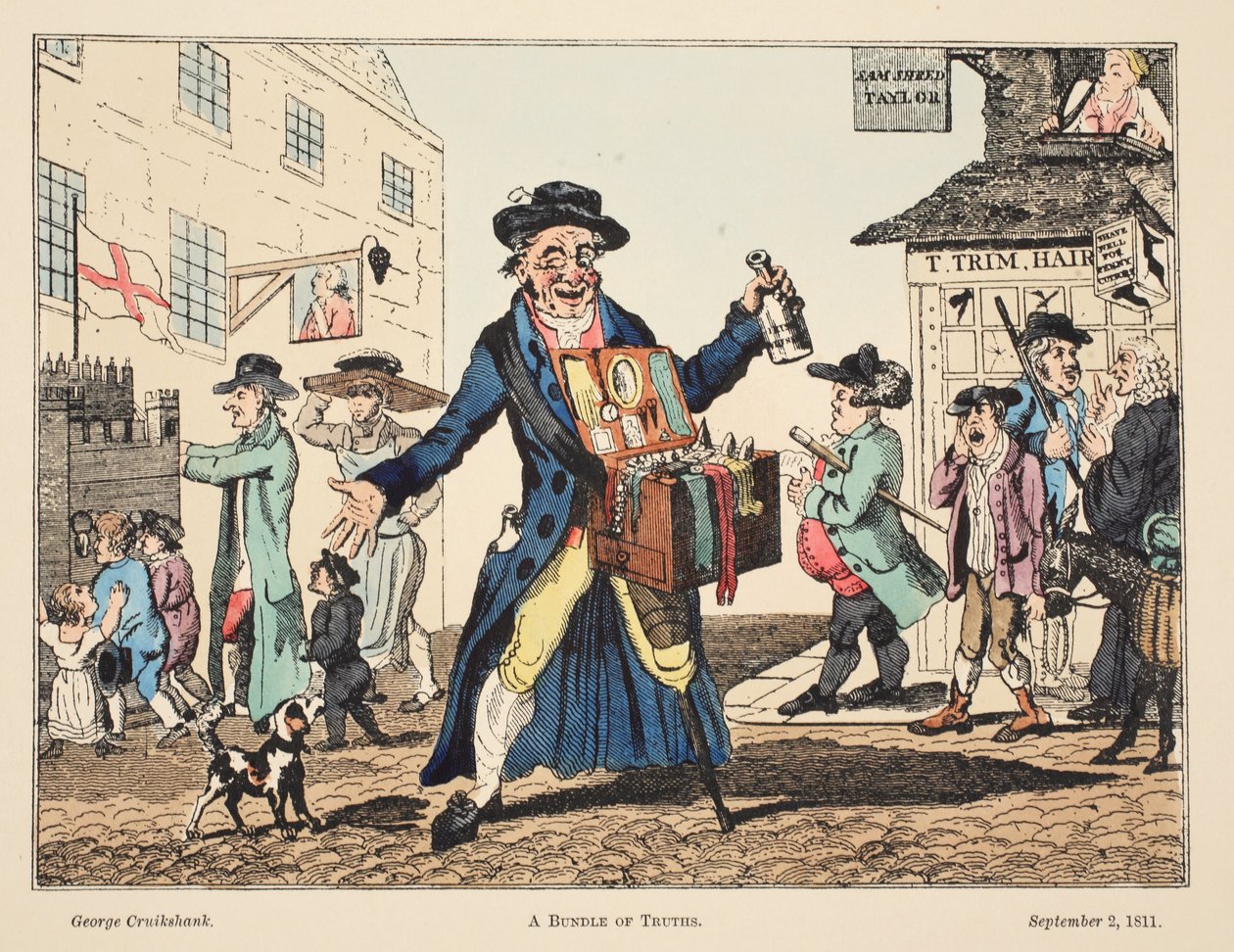 A Bundle of Truths, 1811 (håndfarget gravering) av George Cruikshank