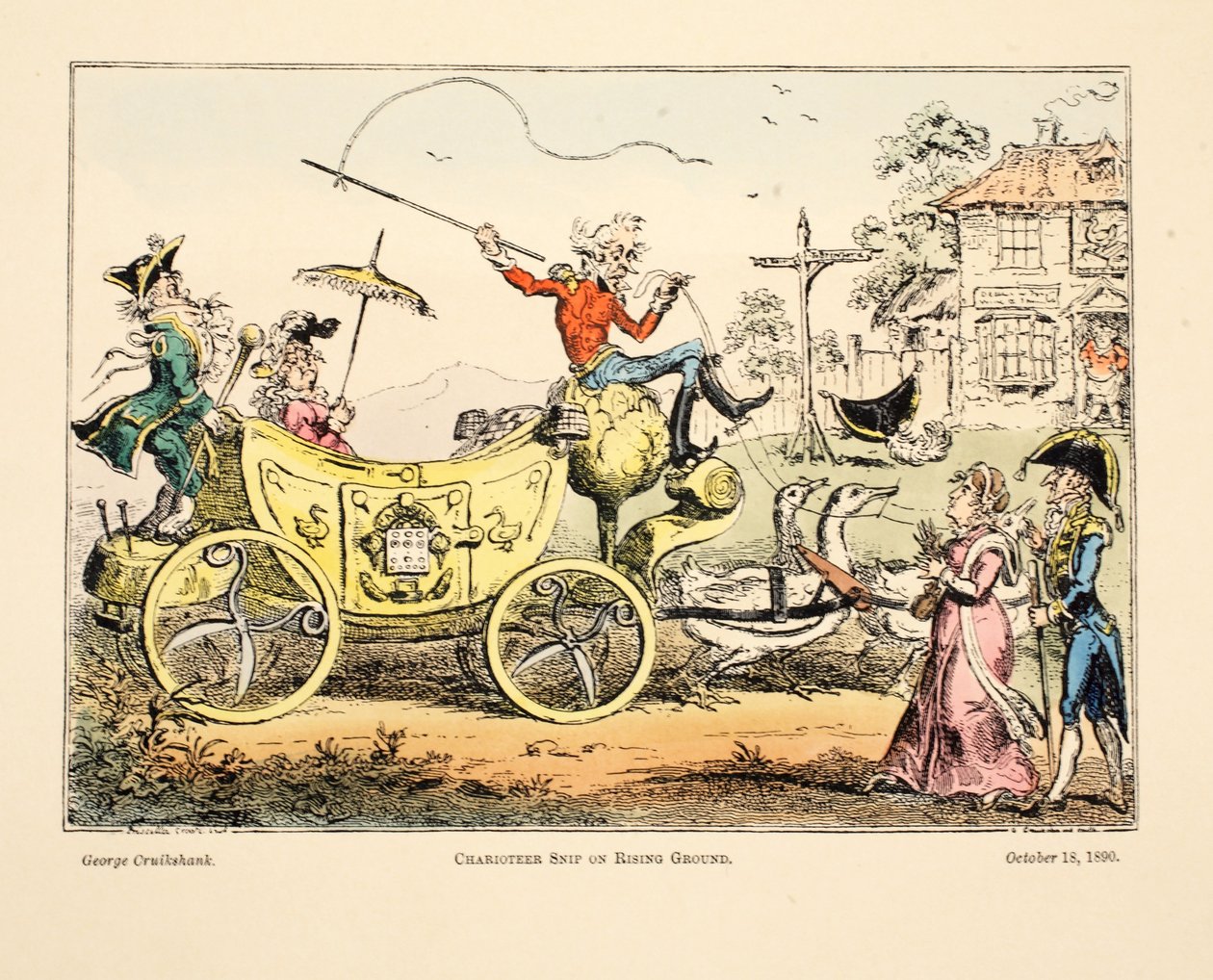 Charioteer Snip on Rising Ground, 1890 (håndfarget gravering) av George Cruikshank