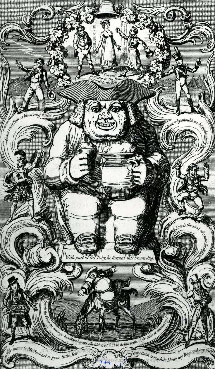 Frontispice fra 'The Universal Songster' Museum of Mirta Vol I, 1825 av George Cruikshank