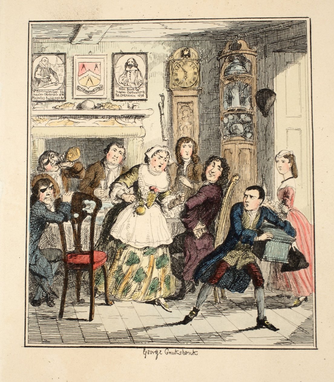 Må jeg bli forbannet mumlet Jack Sheppard hvis jeg noen gang prøver å være ærlig igjen, illustrasjon fra Jack Sheppard: A Romance av William Harrison Ainsworth, utgitt 1839 (håndfarget etsning) av George Cruikshank