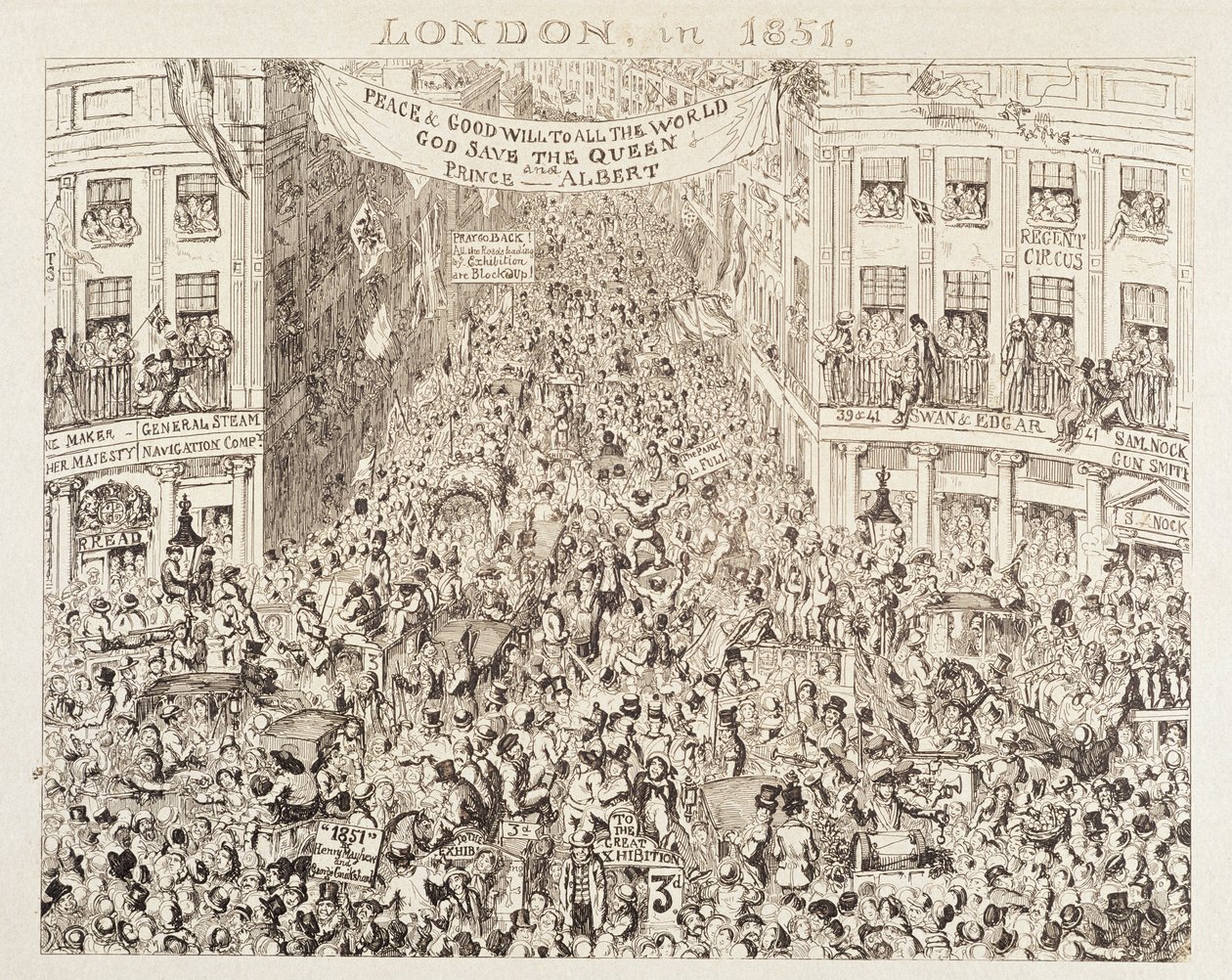 Mayhews store utstilling fra 1851: London i 1851, 1851 av George Cruikshank