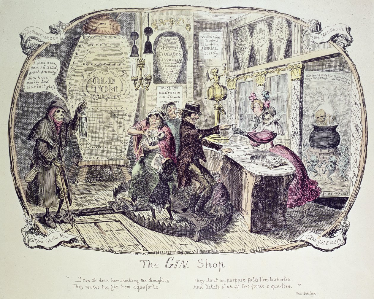 Ginbutikken, 1829 av George Cruikshank
