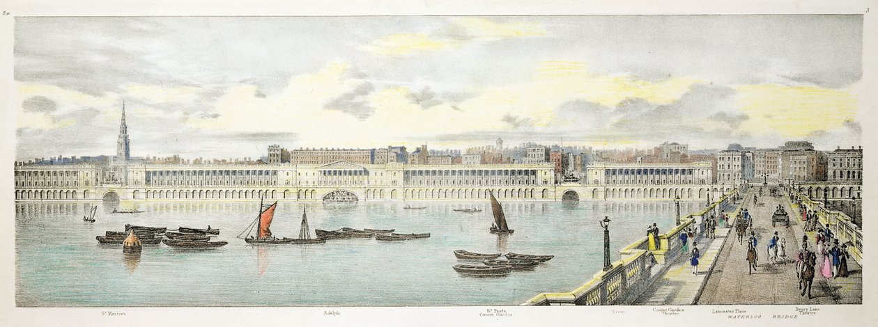 Twin Bridge Project for New London Bridge, 1802 av George Dance