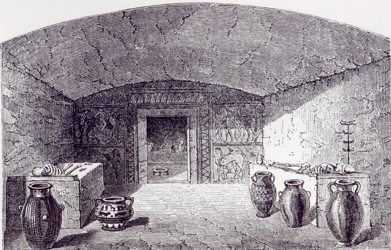 Grotta Campana på tidspunktet for oppdagelsen i 1842-3 av George Dennis