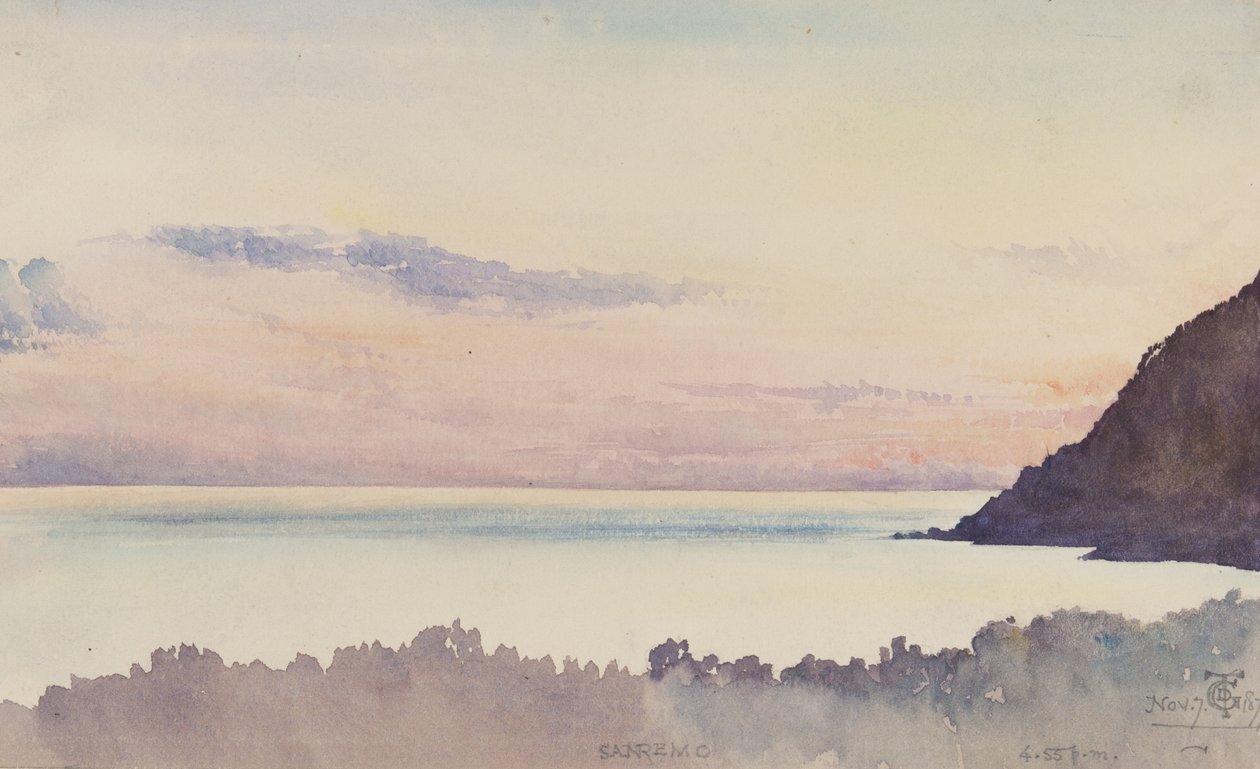 San Remo, 16.55 7. november 1877 (wc på papir) av George Douglas Tinling